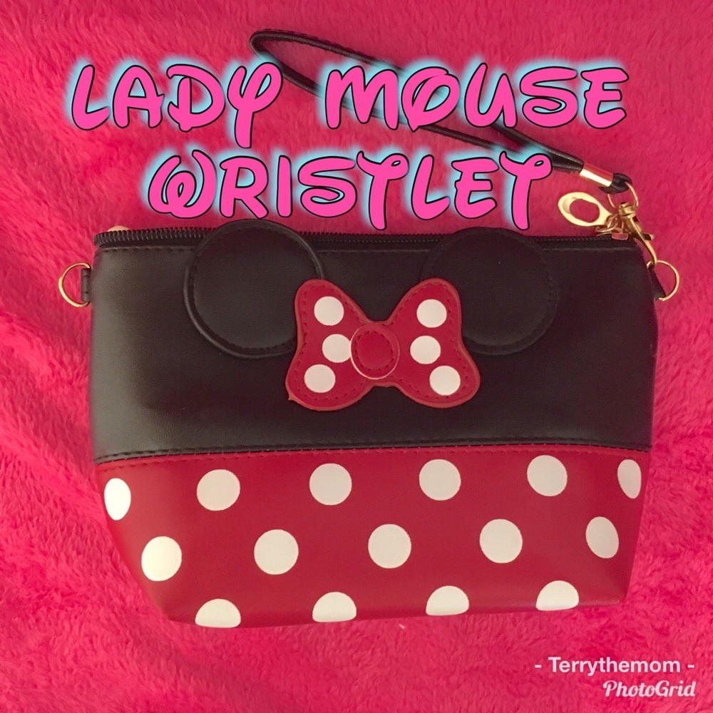 Lady Mouse wristlet style cosmetic bag in 2 Styles #minniemouse lookalike style